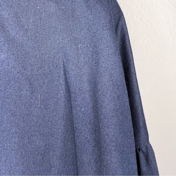 Vintage Salon Made in Korea Embroidered Ribbon Trim Puff Sleeve Dress in Blue L - Picture 5 of 6